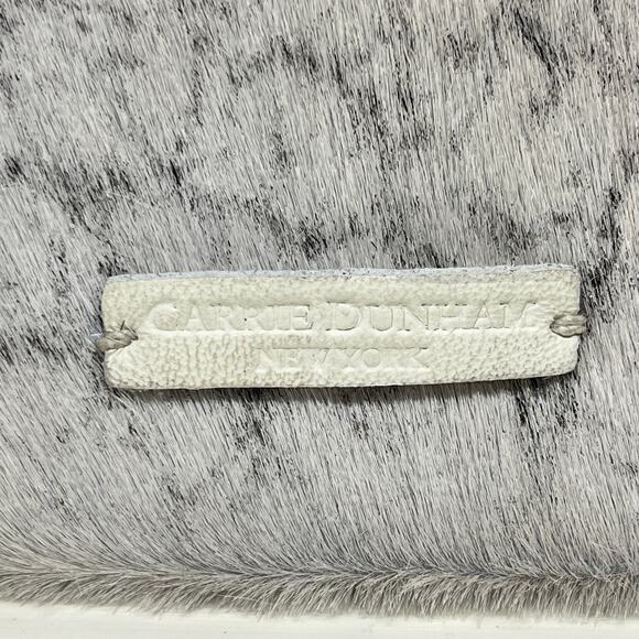 Carrie Dunham Hair on Hide Winter White Silver Metallic Wristlet - Picture 2 of 6